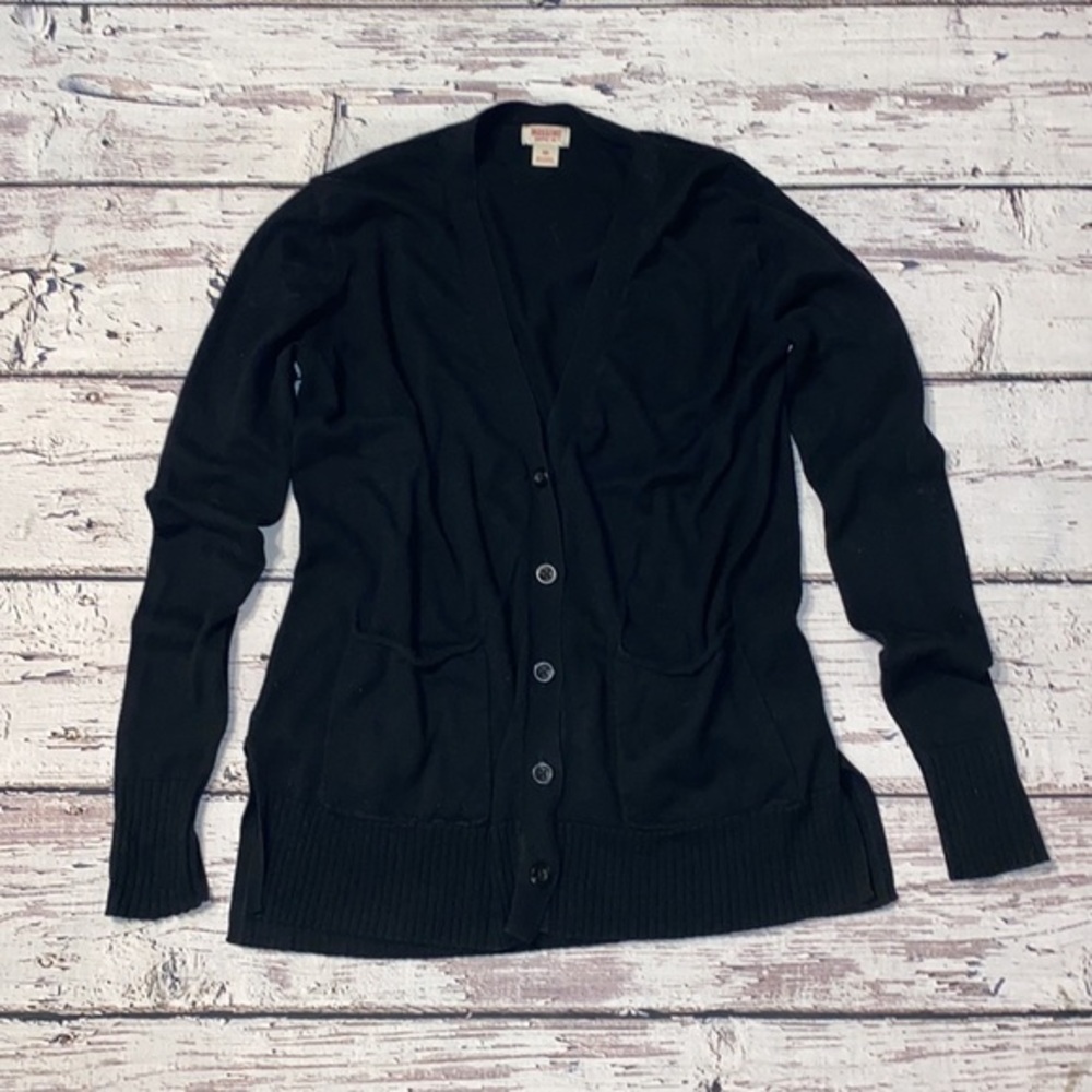 Black button down cardigan sweater